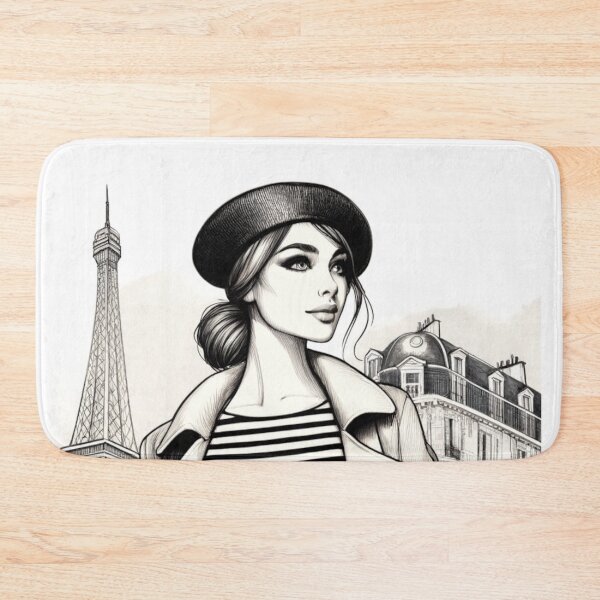 Item preview, Woman in beret with a bag designed and sold by Magdalena-7.