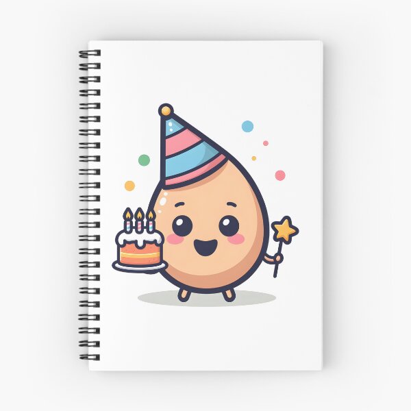 Item preview, Kawaii Egg Wearing A Party Hat Holding A Birthday Cake designed and sold by CanvasCutie.