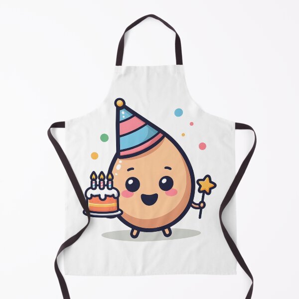 Item preview, Kawaii Egg Wearing A Party Hat Holding A Birthday Cake designed and sold by CanvasCutie.