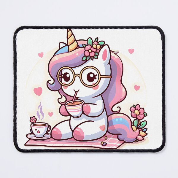 Item preview, Kawaii Lovely Unicorn With Glasses designed and sold by CanvasCutie.