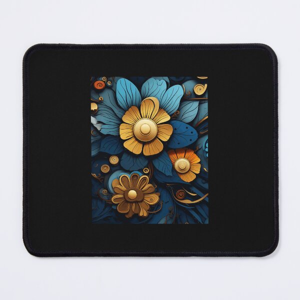 Item preview, 3D Rendering Amber And Blue Floral   designed and sold by WalteLangworth.