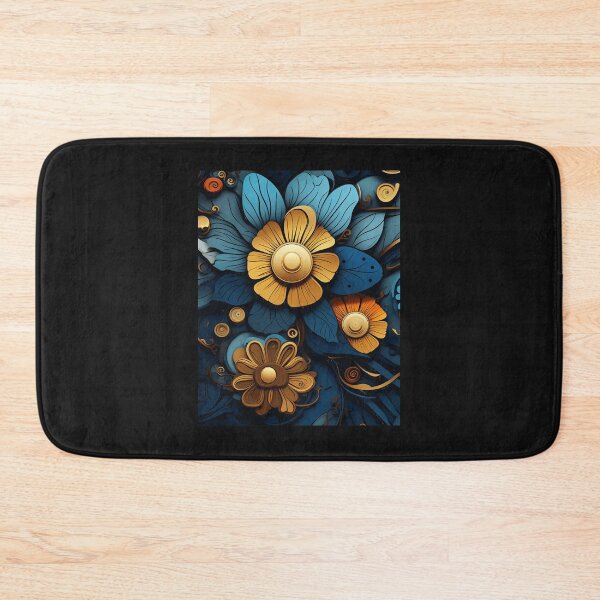 Item preview, 3D Rendering Amber And Blue Floral   designed and sold by WalteLangworth.