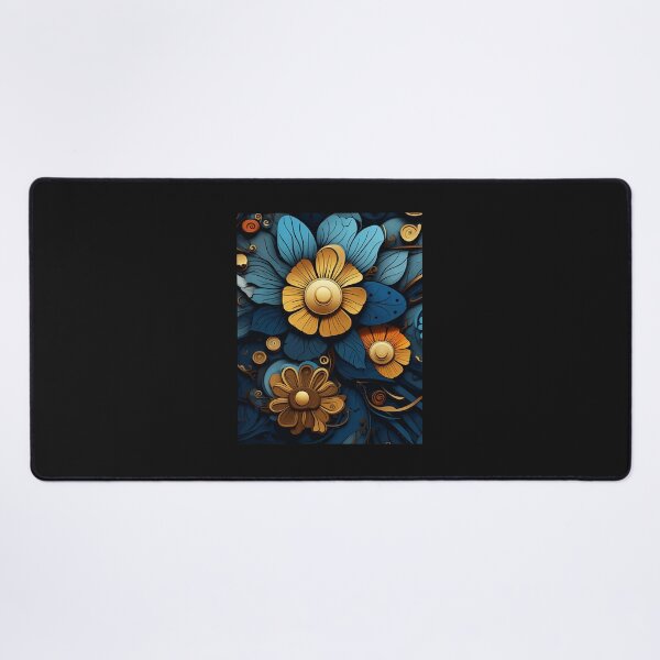 Item preview, 3D Rendering Amber And Blue Floral   designed and sold by WalteLangworth.