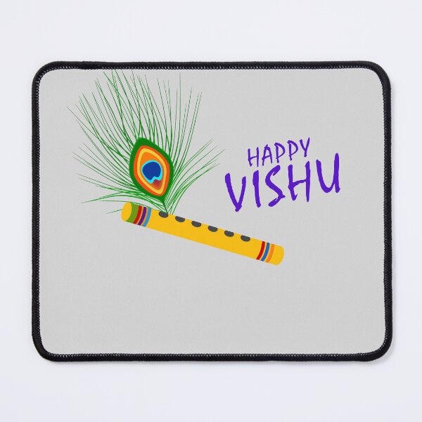 Item preview, Happy Vishu Flute and Feather Design designed and sold by DesignDrawn.