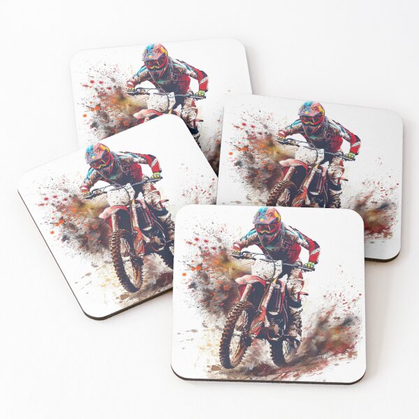 Item preview, Motocross rider kicking splashes colour on mud  Active Outdoors Inspired Art designed and sold by CDC40.