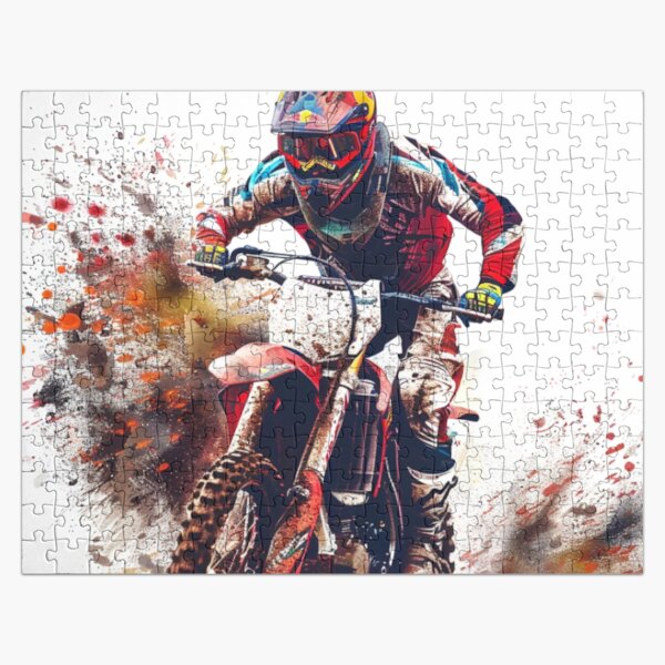 Item preview, Motocross rider kicking splashes colour on mud  Active Outdoors Inspired Art designed and sold by CDC40.