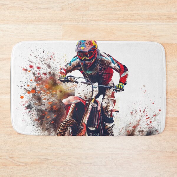Item preview, Motocross rider kicking splashes colour on mud  Active Outdoors Inspired Art designed and sold by CDC40.