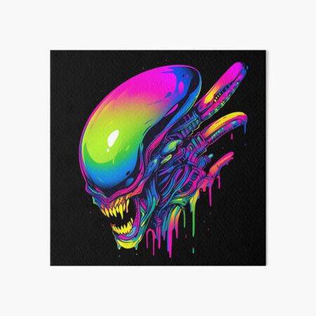 Alien Synthwave Retrowave Colorful 80s Style Graphic