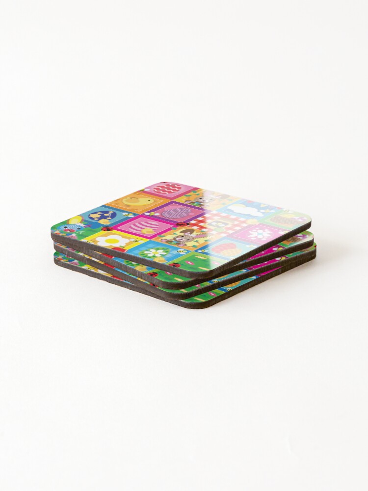 Thumbnail 4 of 5, Coasters (Set of 4), Easter patchwork pattern  designed and sold by smalladventures.