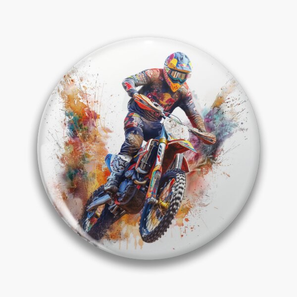 Item preview, Un piloto de motocross patea salpicaduras de color en el barro Arte inspirado en actividades al aire libre designed and sold by CDC40.