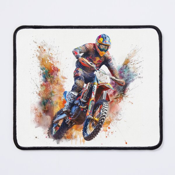 Item preview, Motocross rider kicking splashes colour on mud  Active Outdoors Inspired Art designed and sold by CDC40.