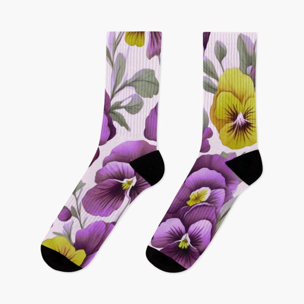 Item preview, Yellow and Violet pansies designed and sold by Flowersonstuff.