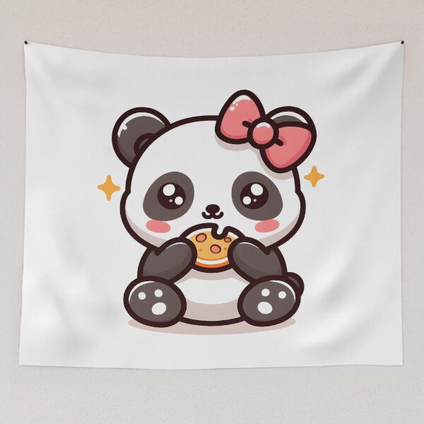 Item preview, Kawaii Panda With Ribbon Bow designed and sold by CanvasCutie.