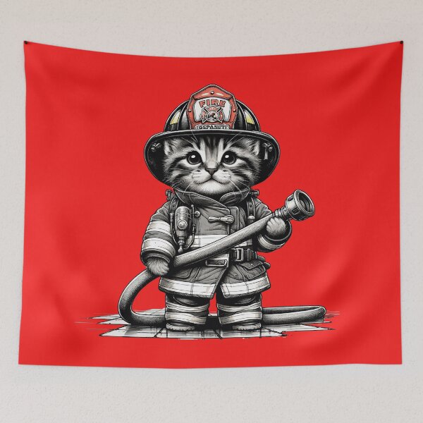 Item preview, Fireman Kitten designed and sold by lawsonlee.