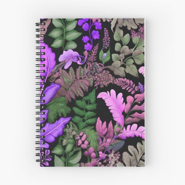 Item preview, Purple leaves on black designed and sold by Flowersonstuff.