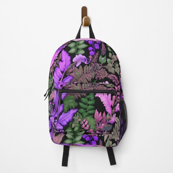 Item preview, Purple leaves on black designed and sold by Flowersonstuff.