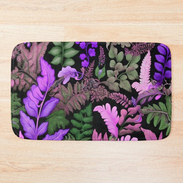 Item preview, Purple leaves on black designed and sold by Flowersonstuff.