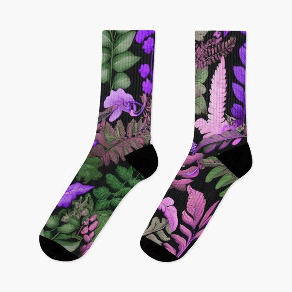 Item preview, Purple leaves on black designed and sold by Flowersonstuff.