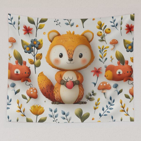Item preview, Cuddly Fox with Autumn Forest Treasures designed and sold by PICbyFemke.