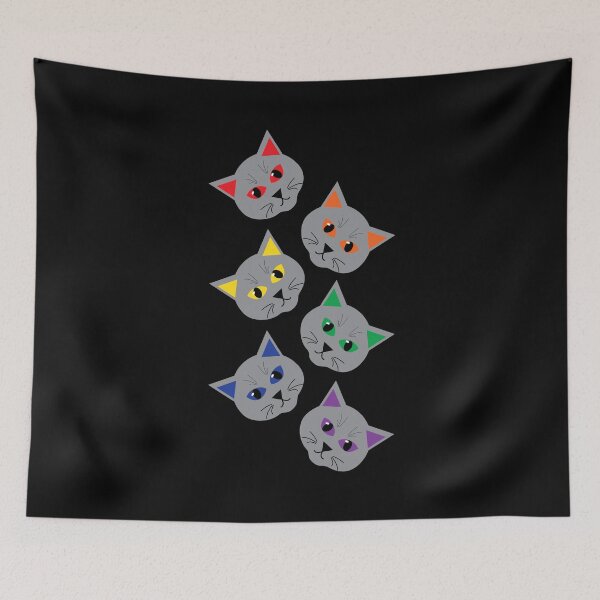 Item preview, LGBTQ rainbow flag color cats designed and sold by NobizArtwerkz.