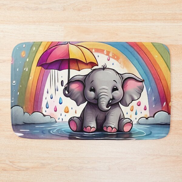 Item preview, Little elephant in the rainbow, cute, umbrela,cool, kids, animal designed and sold by Cyber Kids.