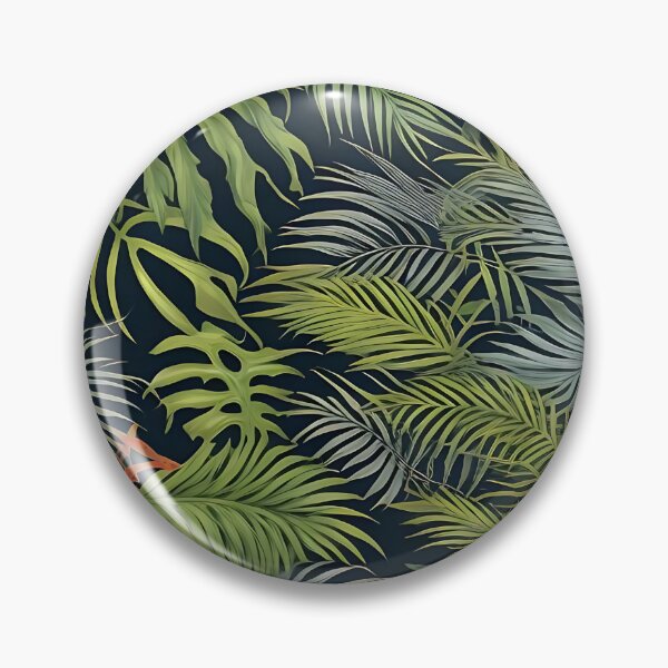 Item preview, Exotic jungle pattern palm leaves in various shades of green jungle designed and sold by Frostquest.