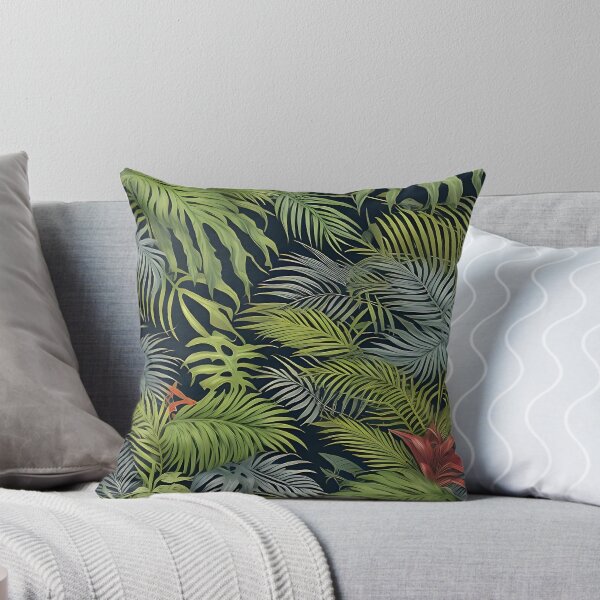 Item preview, Exotic jungle pattern palm leaves in various shades of green jungle designed and sold by Frostquest.