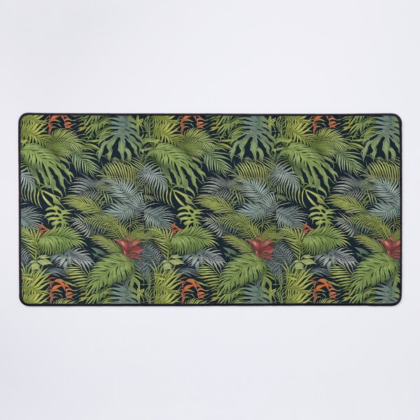 Item preview, Exotic jungle pattern palm leaves in various shades of green jungle designed and sold by Frostquest.