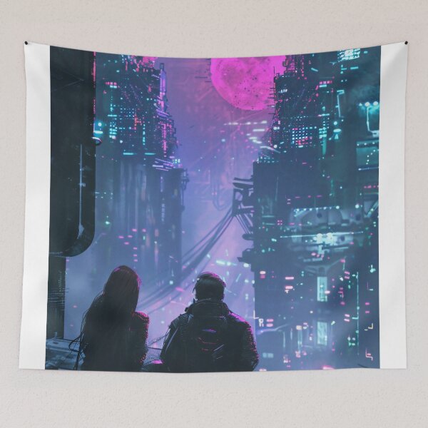 Item preview, Neon Dreams: A Dystopian Rendezvous designed and sold by oanaunciuleanu.