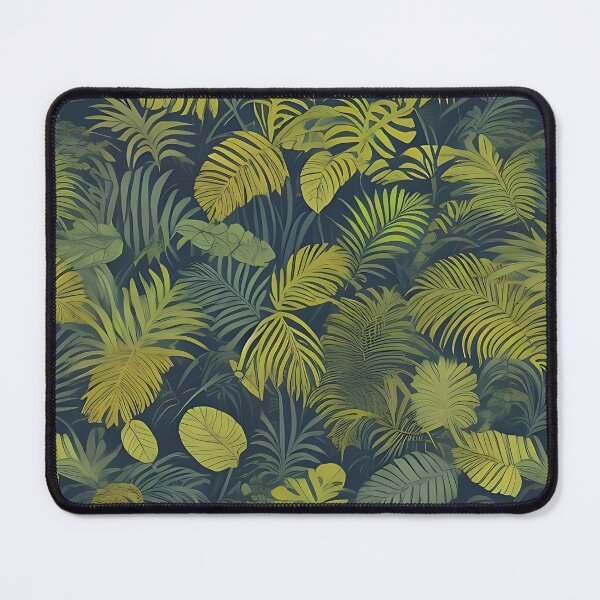 Item preview, Exotic jungle pattern palm leaves in various shades of green jungle designed and sold by Frostquest.