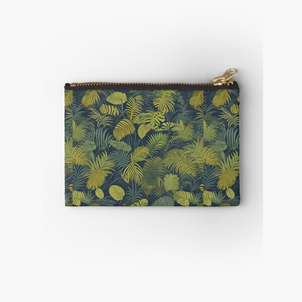 Item preview, Exotic jungle pattern palm leaves in various shades of green jungle designed and sold by Frostquest.
