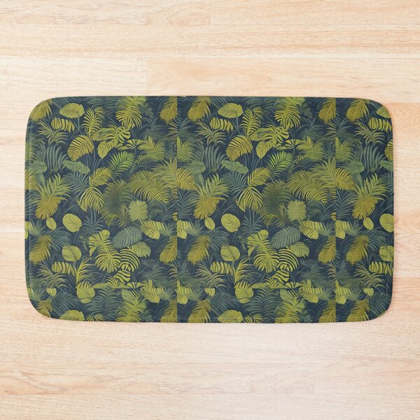 Item preview, Exotic jungle pattern palm leaves in various shades of green jungle designed and sold by Frostquest.