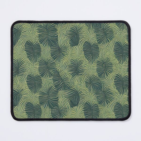 Item preview, Exotic jungle pattern palm leaves in various shades of green jungle designed and sold by Frostquest.