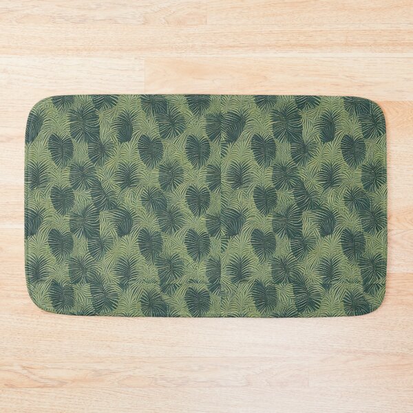Item preview, Exotic jungle pattern palm leaves in various shades of green jungle designed and sold by Frostquest.