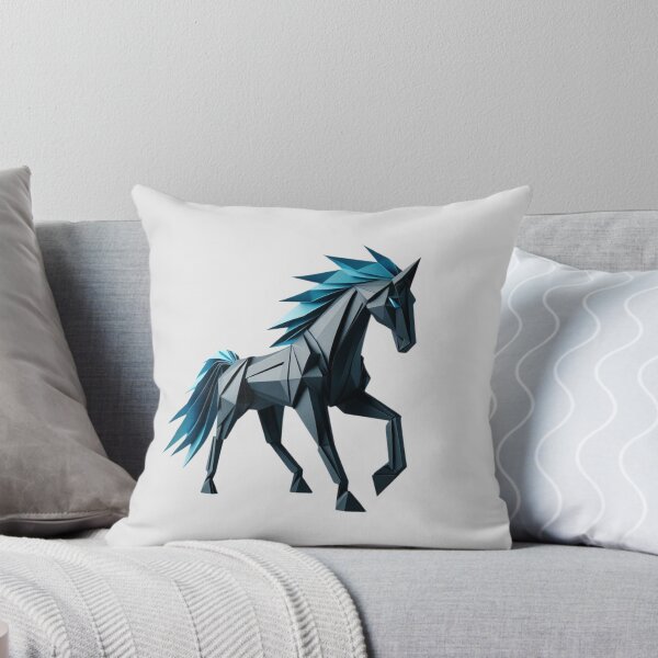 Item preview, Geometric unicorn, running horse black and blue designed and sold by coloursforkids.