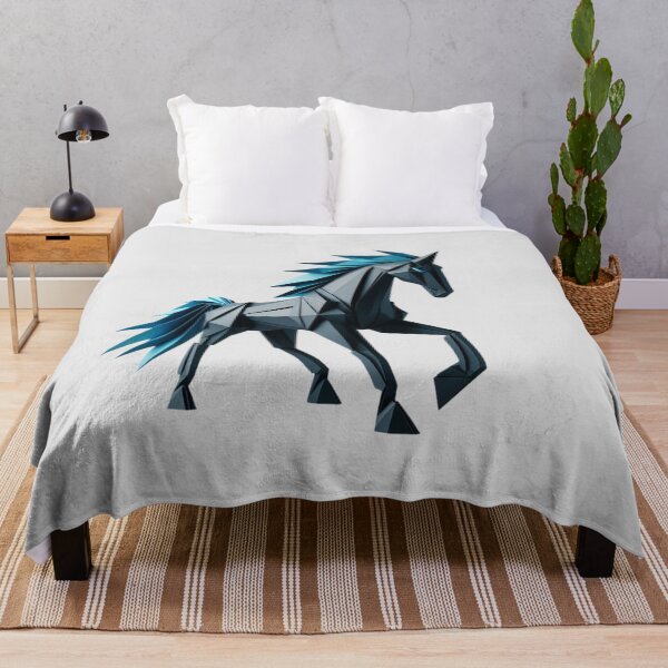 Item preview, Geometric unicorn, running horse black and blue designed and sold by coloursforkids.