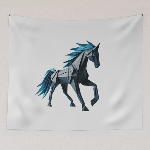 Item preview, Geometric unicorn, running horse black and blue designed and sold by coloursforkids.