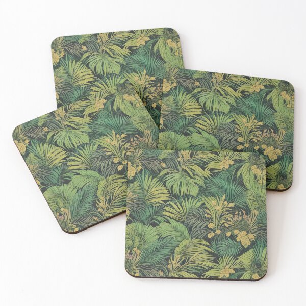 Item preview, Exotic jungle pattern palm leaves in various shades of green jungle designed and sold by Frostquest.