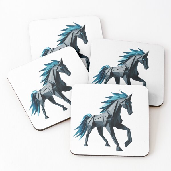 Item preview, Geometric unicorn, running horse black and blue designed and sold by coloursforkids.