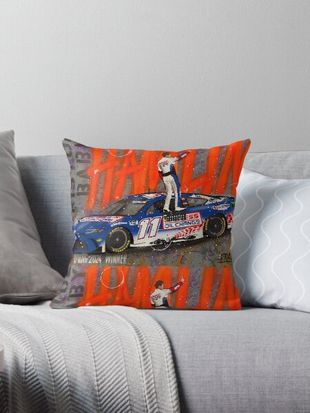 Denny Hamlin, Bristol 2024 graffiti painting by DRAutoArt Throw Pillow