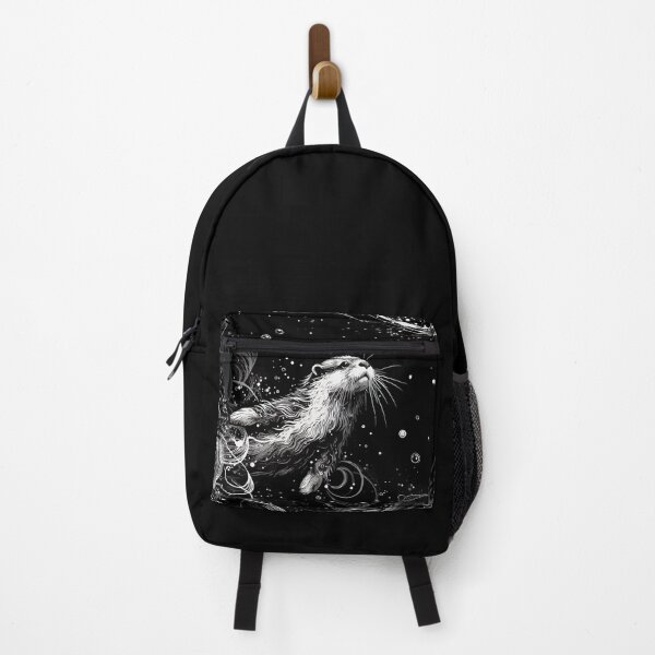 Item preview, Monochromatic Abstract Outline Otter Swimming Underwater designed and sold by TomFrontierArt.