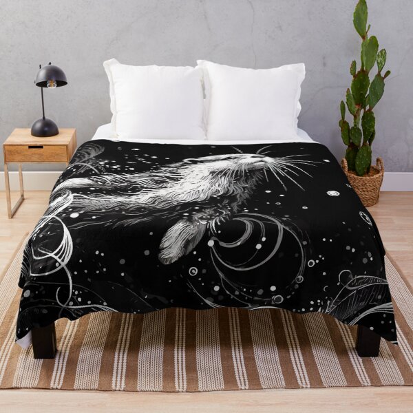 Item preview, Monochromatic Abstract Outline Otter Swimming Underwater designed and sold by TomFrontierArt.