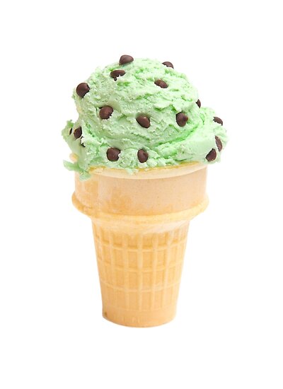 Mint Chocolate Chip Ice Cream Cone Poster By Pamela4578 Redbubble 1148