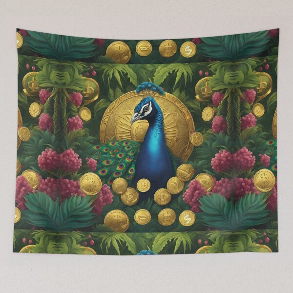 Item preview, Beautiful Blue Peacock and gold  designed and sold by Sugar Wisdom .
