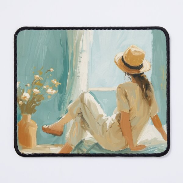 Item preview, Woman Relaxing in Sunlit Room Painting designed and sold by ImagineCorner.