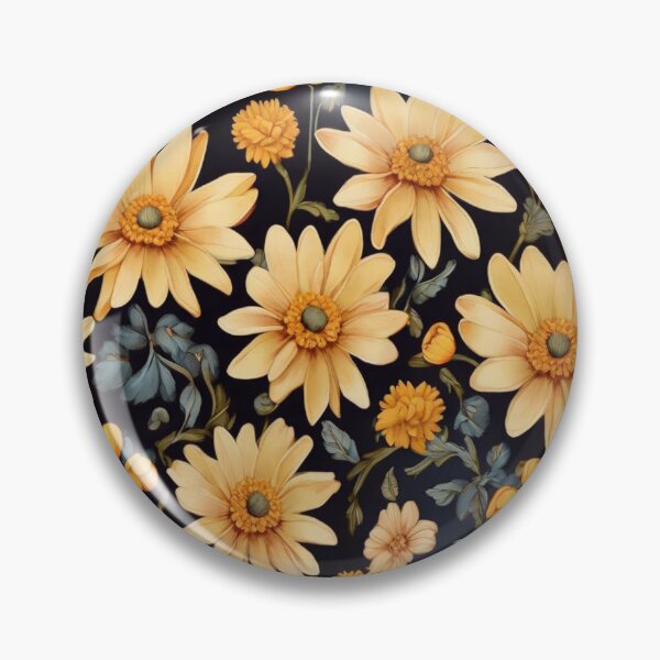 Item preview, Golden daisies on a black background  designed and sold by Flowersonstuff.