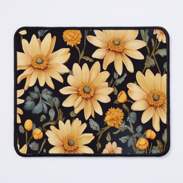 Item preview, Golden daisies on a black background  designed and sold by Flowersonstuff.