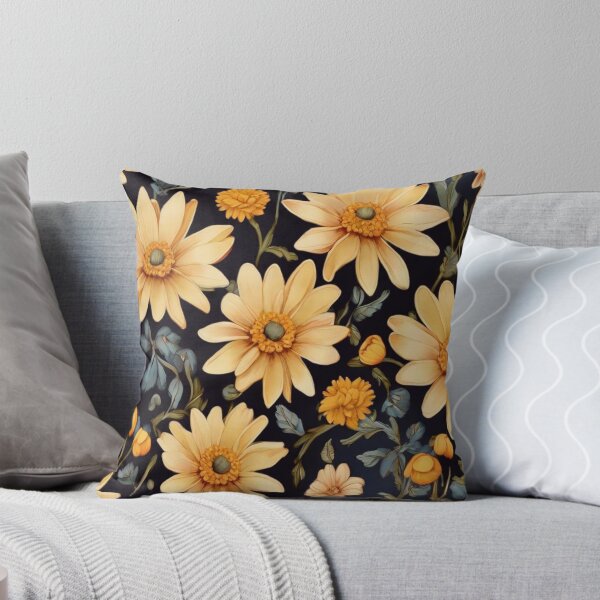Item preview, Golden daisies on a black background  designed and sold by Flowersonstuff.