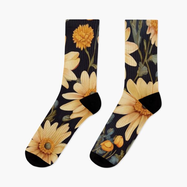 Item preview, Golden daisies on a black background  designed and sold by Flowersonstuff.