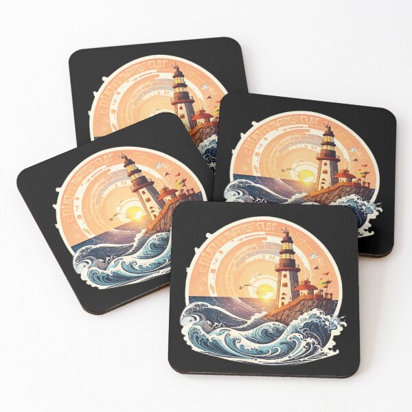 Item preview, Pirate Style Lighthouse at Sunset and Ocean Tranquility designed and sold by NautiChic.